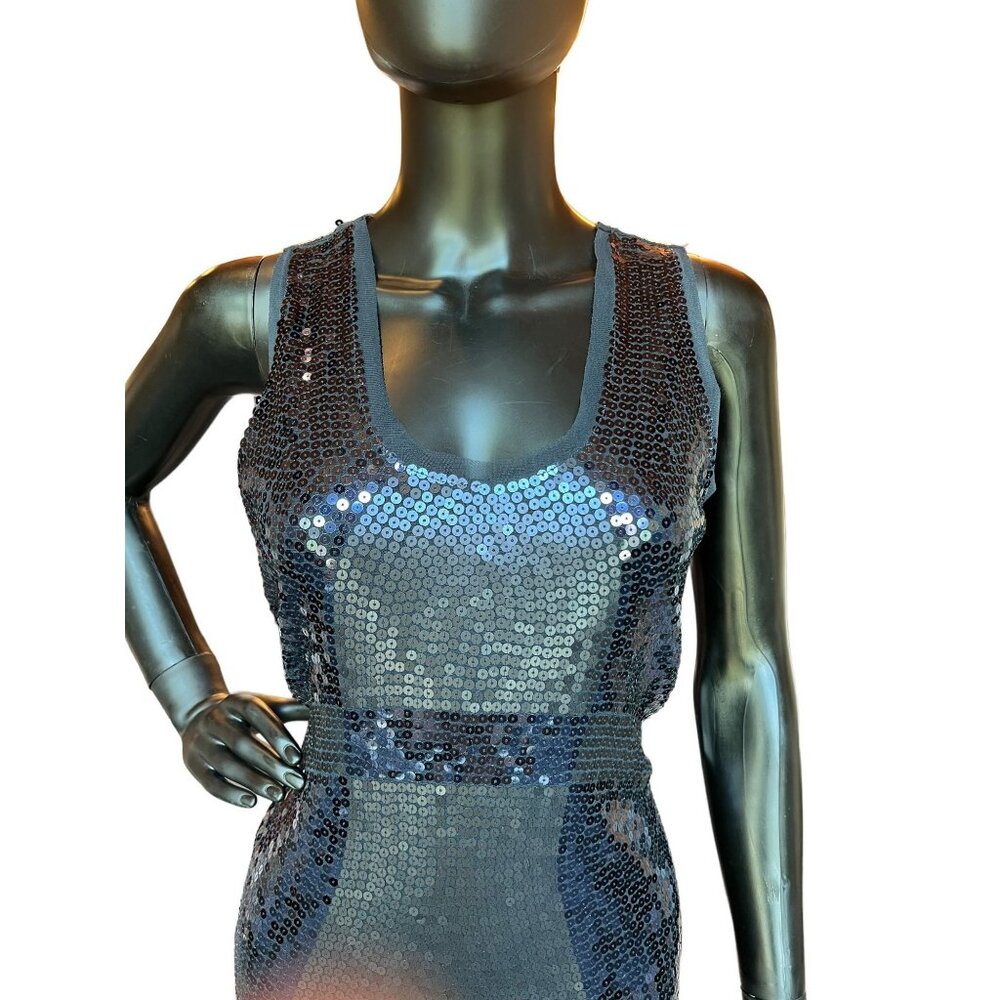 Max Studio Navy Sequin Sheath Short Dress - NWT